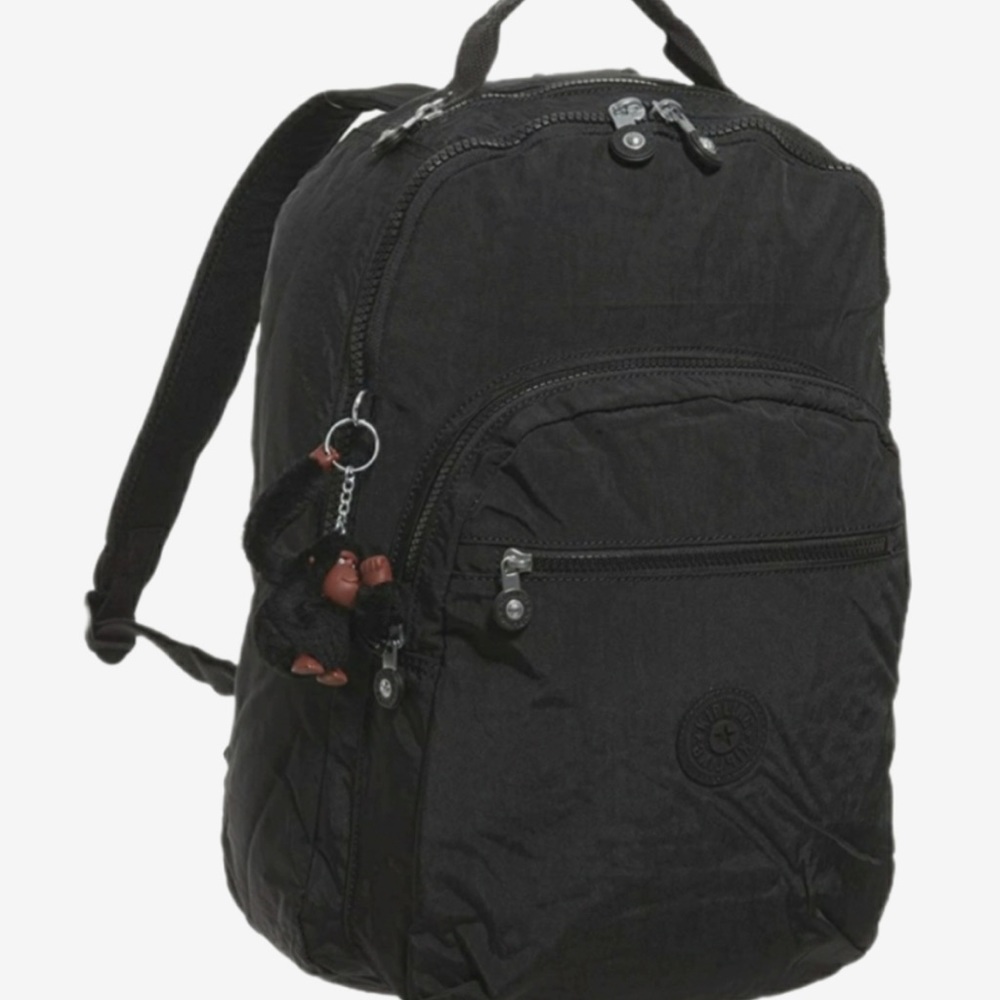 Large Kipling Backpack With Monkey Fluff Ball - image 3